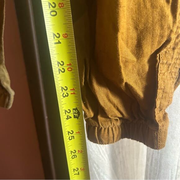 Athleta Cabo Linen Jogger Toasted Ochre Gold Burnt Orange Athleisure Size 4 - Picture 9 of 9
